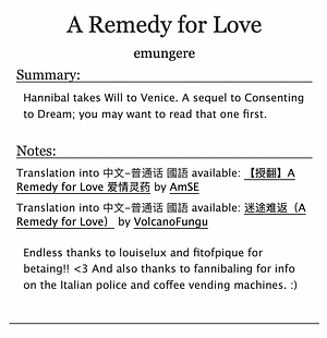 A Remedy For Love by emungere