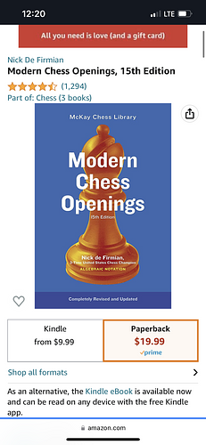 Modern Chess Openings by Nick de Firmian