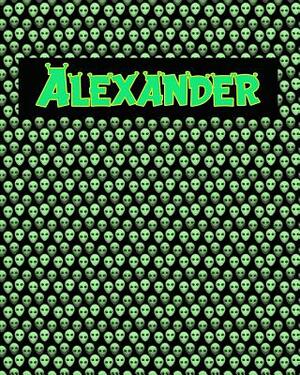 120 Page Handwriting Practice Book with Green Alien Cover Alexander: Primary Grades Handwriting Book by Sheldon Franks