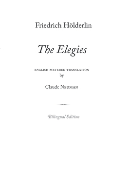 Elegies by Friedrich Hölderlin