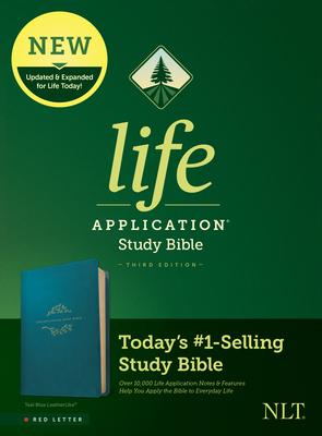 NLT Life Application Study Bible, Third Edition (Red Letter, Leatherlike, Teal Blue) by 