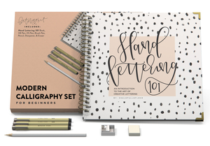 Modern Calligraphy Set for Beginners: A Creative Craft Kit for Adults Featuring Hand Lettering 101 Book, Brush Pens, Calligraphy Pens, and More by Chalkfulloflove
