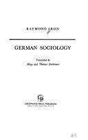 German Sociology by Raymond Aron