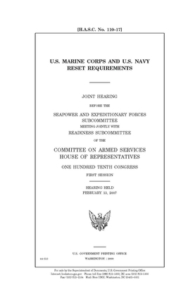 U.S. Marine Corps and U.S. Navy reset requirements by Committee on Armed Services (house), United States House of Representatives, United State Congress