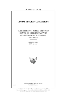 Global security assessment by Committee on Armed Services (house), United States House of Representatives, United State Congress