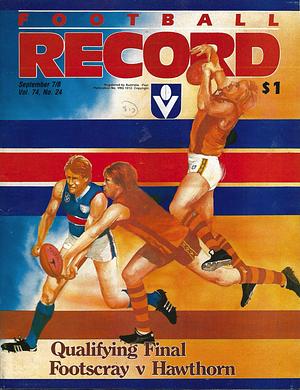 1985 Qualifying Final Footy Record Footscray vs. Hawthorn by 