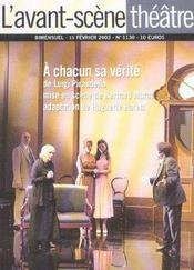 À chacun sa vérité (L'Avant-Scène Théâtre #1130) by Luigi Pirandello