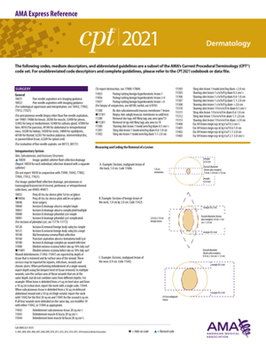 CPT 2021 Express Reference Coding Card: Dermatology by American Medical Association