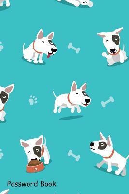 Password Book: Include Alphabetical Index With Cartoon Character Bull Terrier Dog Seamless Pattern by 
