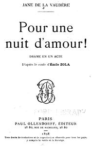 Pour une nuit d'amour! by Jane de la Vaudère