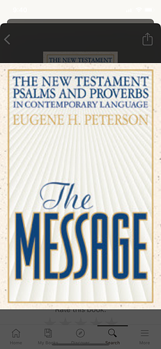 The Message: The New Testament Psalms and Proverbs by Eugene H. Peterson