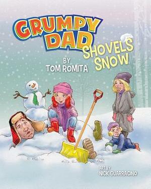 Grumpy Dad Shovels Snow by Tom Romita