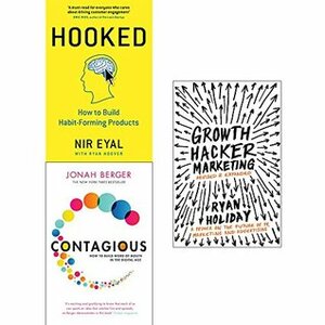 Hooked/Contagious/Growth Hacker Collection set by Nir Eyal, Ryan Holiday, Jonah Berger