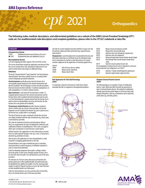 CPT 2021 Express Reference Coding Card: Orthopaedics by American Medical Association