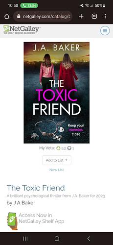 The Toxic Friend by J.A. Baker, J.A. Baker
