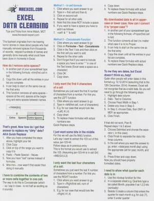 Excel Data Cleansing Tip Card by Anne Walsh