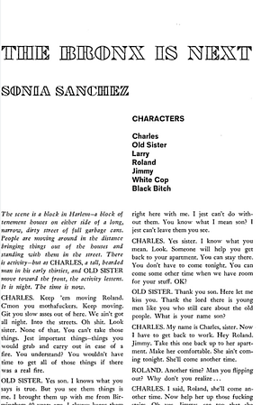 The Bronx is Next by Sonia Sanchez