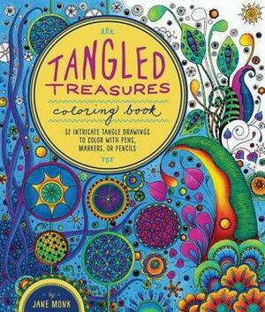 Tangled Treasures Coloring Book: 52 Intricate Tangle Drawings to Color with Pens, Markers, or Pencils - Plus: Coloring schemes and techniques by Jane Monk