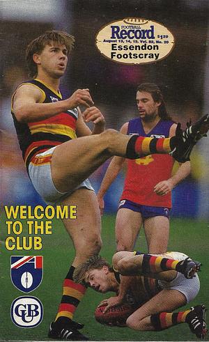 1993 Round 21 Footy Record Essendon vs. Footscray by 