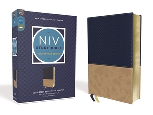 NIV Study Bible, Fully Revised Edition, Leathersoft, Navy/Tan, Red Letter, Comfort Print by 