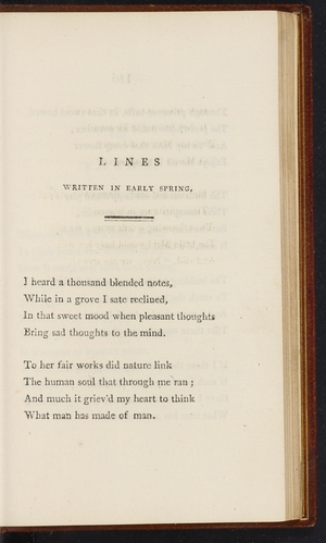 Lines Written in Early Spring by William Wordsworth