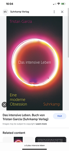 Das intensive Leben. Ein eine moderne Obsession. by Tristan Garcia