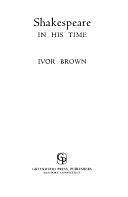 Shakespeare in His Time by Ivor John Carnegie Brown