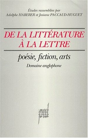 de La Litterature a la Lettre: Poesie, Fiction, Arts: Domaine Anglophone by Michel Cusin