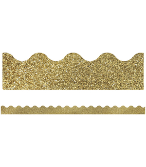 Sparkle and Shine Gold Glitter Scalloped Borders by 