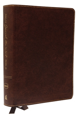 NKJV, Journal the Word Bible, Large Print, Bonded Leather, Brown, Red Letter Edition: Reflect, Journal, or Create Art Next to Your Favorite Verses by Thomas Nelson