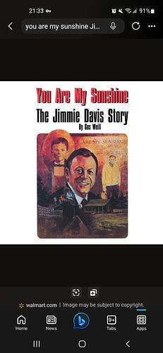 You are My Sunshine: The Jimmie Davis Story : an Affectionate Biography by Gus Weill